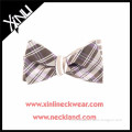 China Supplier New Product Silk Linen Blend Woven Plaid Bow Ties